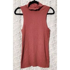 Who Wear What When Where Blouse Womens M Mauve Exaggerated Mock Neck Textured‎